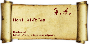 Hohl Alóma névjegykártya
